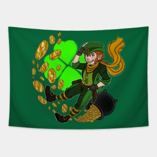 Legend of the Leprechaun - Fantasy legend design Tapestry