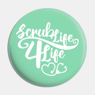 Scrub Life 4 Life Heart Stethoscope Pin