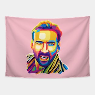 Nicolas Cage Wpap Pop Art Tapestry