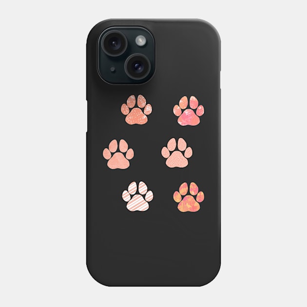 Paw Print Sticker Pack Pink Prints Phone Case by AlishaMSchil