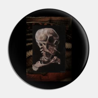 Skull smoking a cigarette Pin