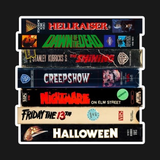 Vintage VHS Stack Horror Graphic T-Shirt