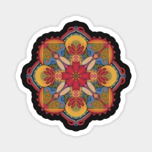 Symmetrical Ornament in folkloristic boho-style Magnet