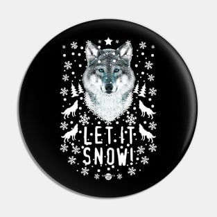 45 Wolf Let it SNOW Pin