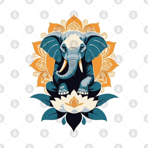 Ganesh Lotus Flower Mandala by mariasshop