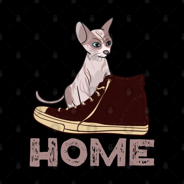 Home is where cat wants to be, even the fluff owner shoes by alcoshirts