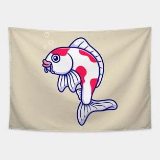 Cute Koi Fish Cartoon Tapestry