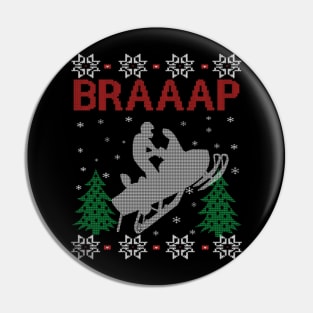 Snowmobile Braaap Ugly Christmas Sweater Gifts Ideas For Motorbike Lover Pin