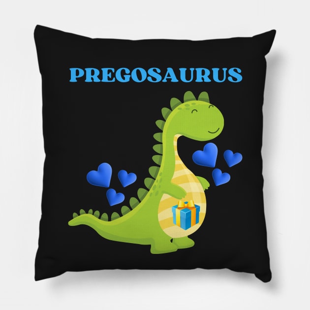 Pregosaurus - Preggosaurus cute pregnancy dinosaur mamasaurus for a mom to be Pillow by Rubi16