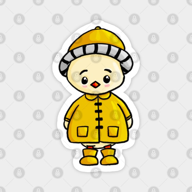 Cute Kawaii Ducky in his Raincoat and Wellies Magnet by Fun4theBrain