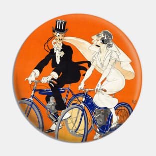 Sur la route du bonheur La Cyclette Vintage Poster Pin