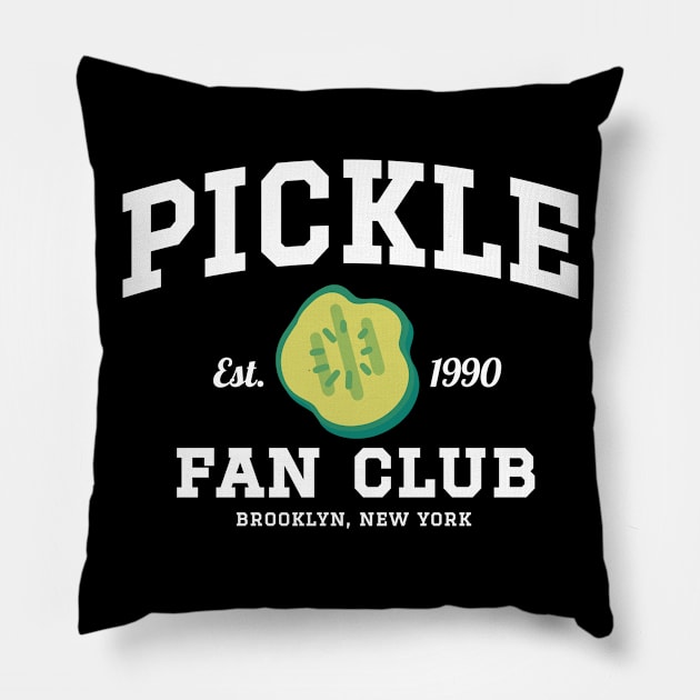 Pickle Fan Club Brooklyn New York Athletic Pillow by DesignArchitect