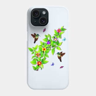 Hummingbirds and Butterflies Phone Case