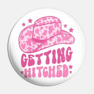 Getting Hitched Retro Space Cowgirl Hat Pink Pin