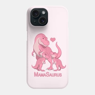 MamaSaurus T-Rex Mommy & Twin Baby Girl Dinosaurs Phone Case