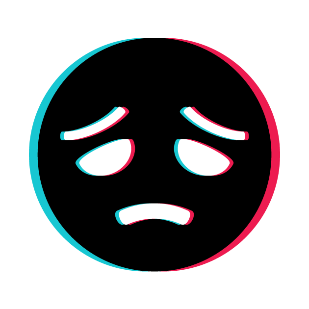 TikTok sad depressed emoji smiley Black by ThingyDilly