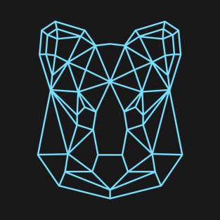 Light Blue Geometric Quokka Line Art T-Shirt