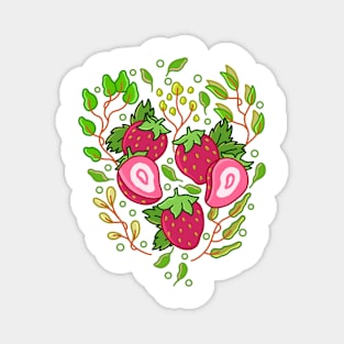 Strawberry Floral Magnet