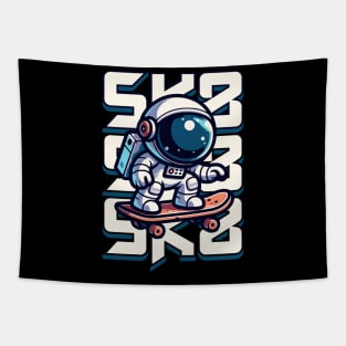 Astronaut Riding A Skateboard Tapestry