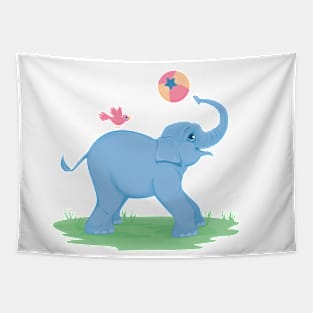 Playful Baby Elephant Tapestry