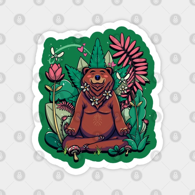 Meditating Plant-Daddy Bear Magnet by ArtDiggs