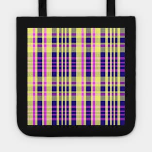 Vaporwave Aesthetic Sorcha 1 Hand Drawn Textured Plaid Pattern Tote