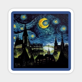 Starry Night Wizarding School Van Gogh Magnet