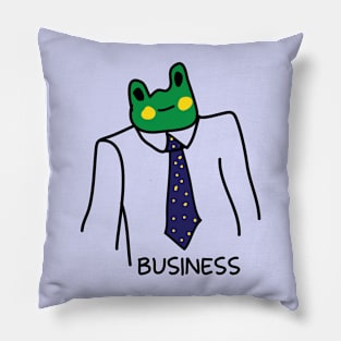 Business frog in suit Pillow