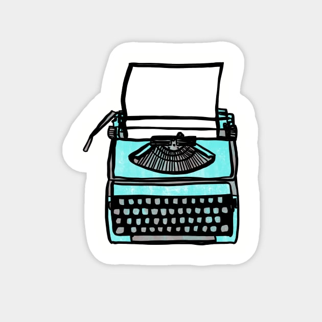 Vintage Typewriter: Old Fashioned Retro Hipster T-Shirt Magnet by Tessa McSorley