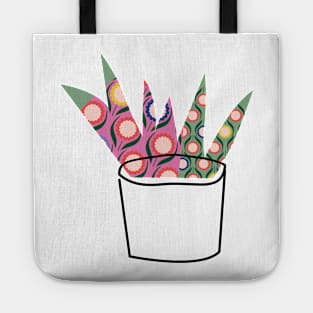 Colorful flowers pattern  plant in pot Tote