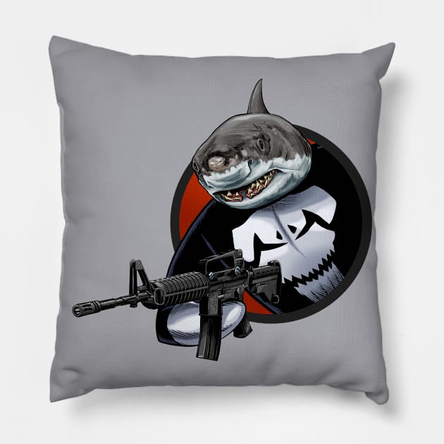 Punishark Pillow by ThirteenthFloor