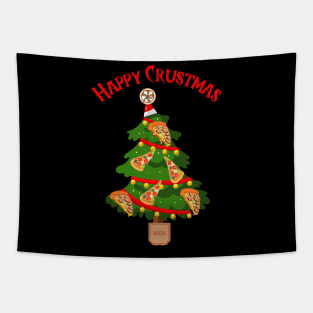 Christmas - Happy Crustmas, Christmas pizza, Family matching T-shirt, pjama Tapestry