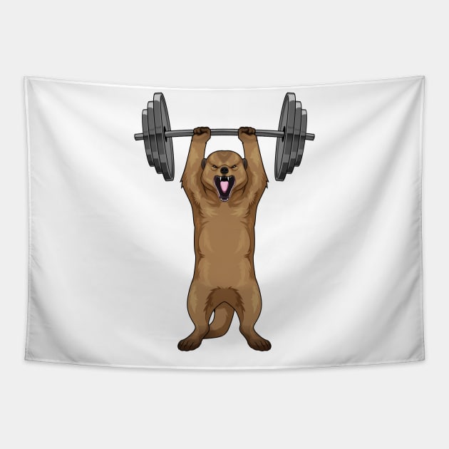 Meerkat Bodybuilding Barbell Tapestry by Markus Schnabel