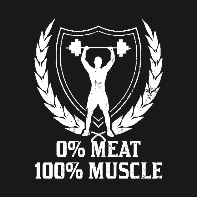 Vegetarian Workout Shirt | 100% Muscle 0% Meat Gift by Gawkclothing