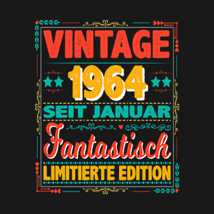 Januar 1964 Vintage Fantastisch 60 Jahren Mann Frau Geburtstag T-Shirt