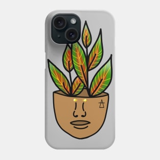 Tropical House Plant Person with Face Tattoo and Piercing Phone Case