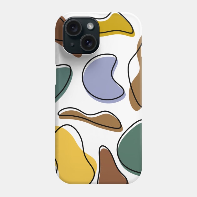 Abstract Shapes And Lines Pattern Phone Case by OurSimpleArts