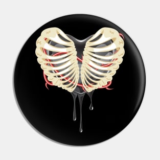 Black Heart in Thorax Pin