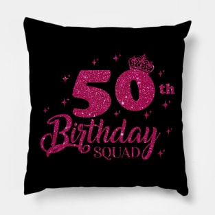 50th Birthday Squad Party 50 Years Old Yellow Gold Pillow