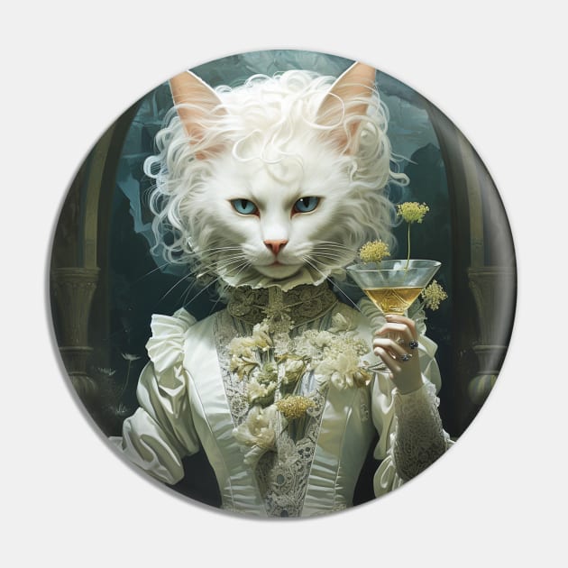 Fantasy Art Cat Wine Glass Pin by tfortwo