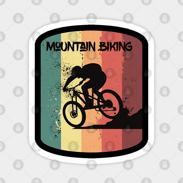 Vintage Mountain Biking Cycling Magnet by RK Design
