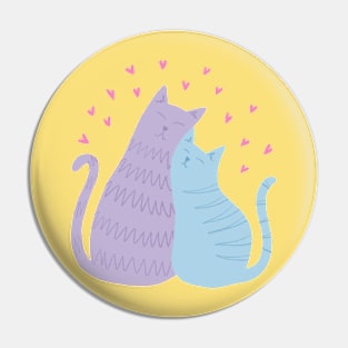 Cuddle Kitties (Purple & Blue) Pin