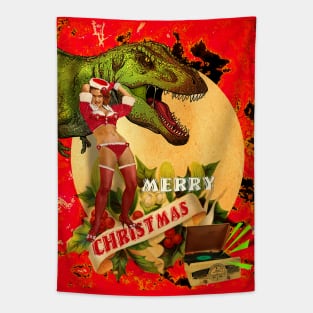 JURASSIC CHRISTMAS VIBES Tapestry