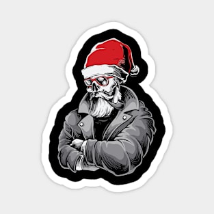 Skull Santa Christmas Magnet