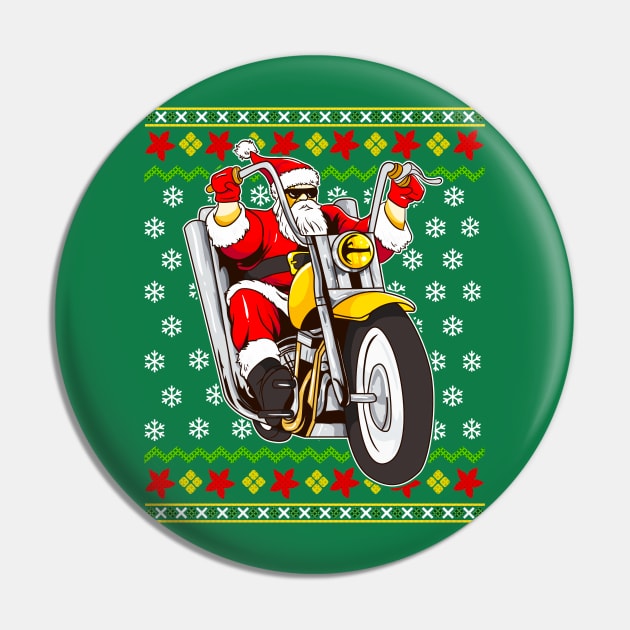 Santa on motorcycle sweater hotsell