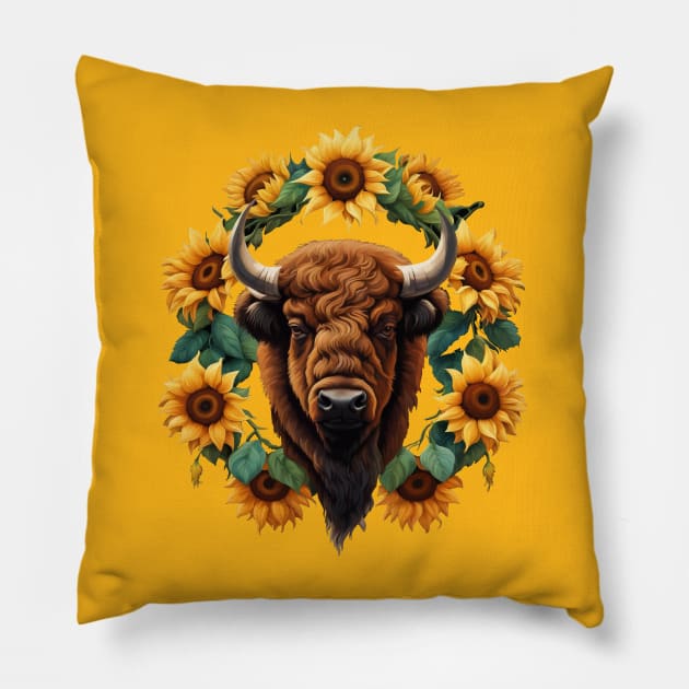 The Sunflower State Of Kansas v2 Pillow by taiche