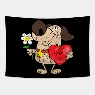 Retro Vintage Grunge Valentine's Day Tapestry