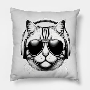 funny Music Lover Cat Pillow