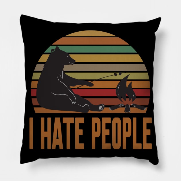 I hate people-funny christmas 2023 Pillow by Work Memes