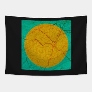 Dot color orange green Tapestry